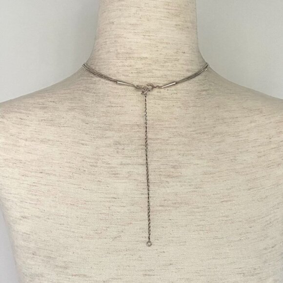 VTG Q.T. Sterling Carlisle Jewelry Amethyst Liquid Silver Tassel Y Necklace - Picture 6 of 16